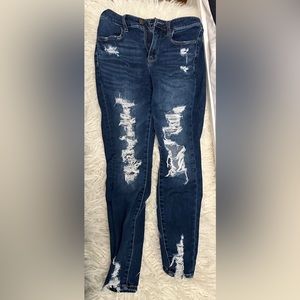 Dark American Eagle Skinny Jeans High-Rise Jeggings Next Level Stretch